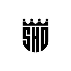 SHO letter logo design with white background in illustrator, cube logo, vector logo, modern alphabet font overlap style. calligraphy designs for logo, Poster, Invitation, etc.