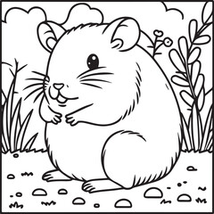 Domestic animals coloring pages. Domestic animals outline vector