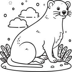 Domestic animals coloring pages. Domestic animals outline vector