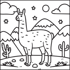 Domestic animals coloring pages. Domestic animals outline vector