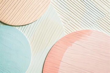 Minimalist geometric shapes and lines in pastel colors, abstract background