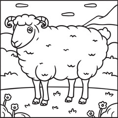 Domestic animals coloring pages. Domestic animals outline vector