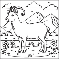 Domestic animals coloring pages. Domestic animals outline vector