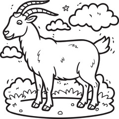 Domestic animals coloring pages. Domestic animals outline vector