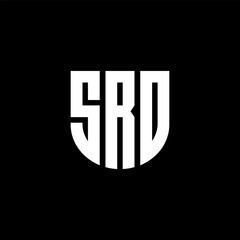 SRD letter logo design with black background in illustrator, cube logo, vector logo, modern alphabet font overlap style. calligraphy designs for logo, Poster, Invitation, etc.