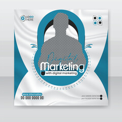 Digital marketing corporate social media post design and web banner template