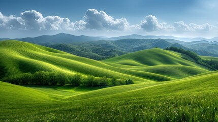 Stunning Green Landscape With Trees and Bushes