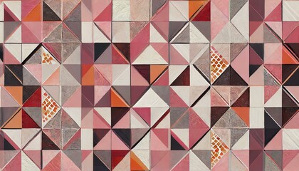 Fototapeta na wymiar abstract geometric background.a pink wallpaper adorned with an eclectic mix of geometric shapes and glossy squares, arranged in a seamless pattern to evoke a sense of creativity and modernity, suitabl