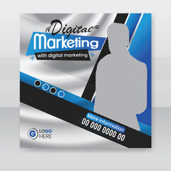 Digital marketing corporate social media post design and web banner template