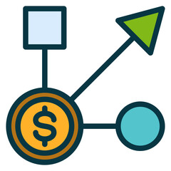 Diversify Outline Color Icon