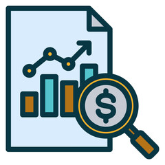 Market Analysis Outline Color Icon