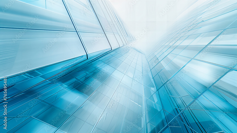 Poster urban cityscape with modern architecture, reflecting the geometric complexity and dynamic growth of 