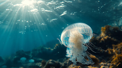 Obraz premium Qualle im Meer