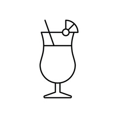 Thin Line Pina Colada vector icon