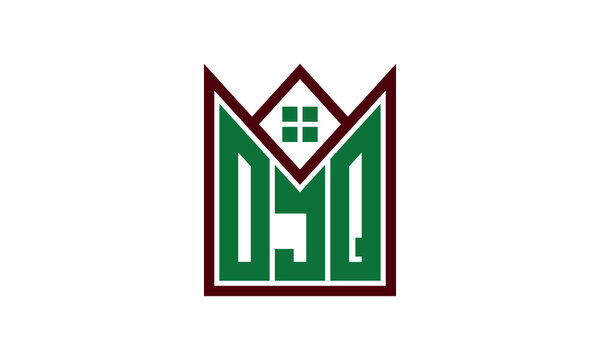 OJQ initial letter builders real estate logo design vector. construction, housing, home marker, property, building, apartment, flat, compartment, business, corporate, house rent, rental, commercial