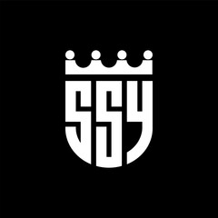 SSY letter logo design with black background in illustrator, cube logo, vector logo, modern alphabet font overlap style. calligraphy designs for logo, Poster, Invitation, etc.