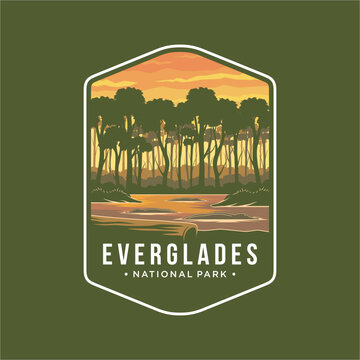 Everglades National Park Emblem patch logo illustration