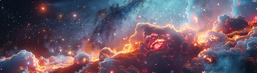Cosmic Inferno Dreamscape - obrazy, fototapety, plakaty