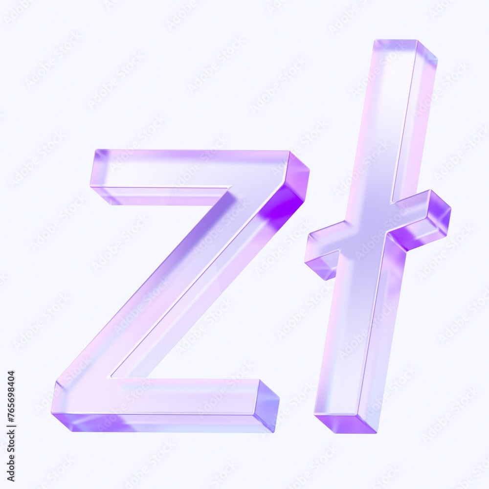 Poster zloty icon with colorful gradient. 3d rendering illustration for graphic design, ui ux design, prese