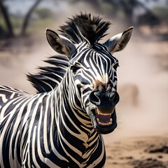 Fototapeta na wymiar Angry Zebra