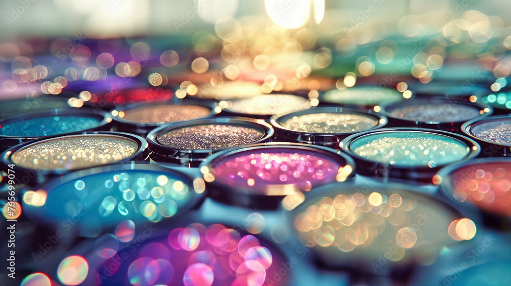 Poster vibrant night scene with colorful bokeh lights, creating a festive and dynamic atmosphere of urban n
