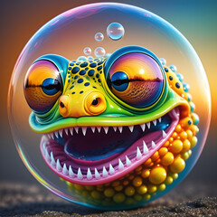 a funny bubblemonster. generative ai