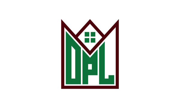 OPL initial letter builders real estate logo design vector. construction, housing, home marker, property, building, apartment, flat, compartment, business, corporate, house rent, rental, commercial