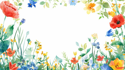 Colorful Spring Floral Frame