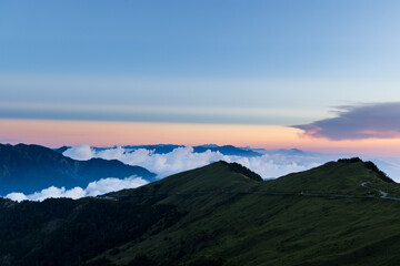 Beautiful scenery over the mountain in Taiwan