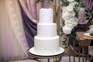 Wedding cake on a table	
