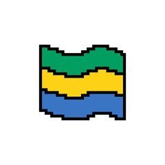 Pixel Art Gabon Flag