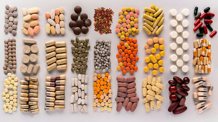 Well-Organized Vitamin Supplement and Pills Display