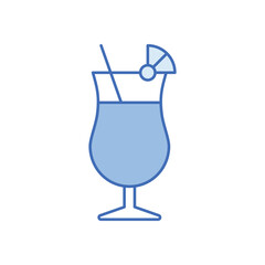 Blue Line Pina Colada vector icon