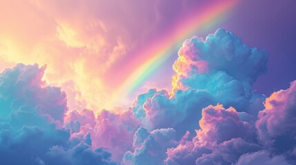 Rainbow in the sky. Nature background
