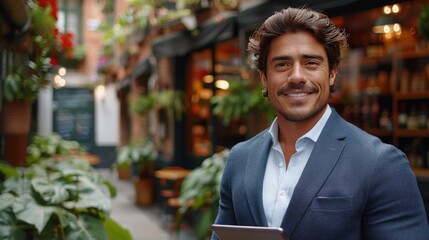 Man in White Shirt Holding Tablet