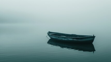 A small white boat is floating in the water