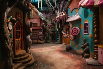 A mysterious and interesting fairy tale village, an imaginary embodiment.  generative ai