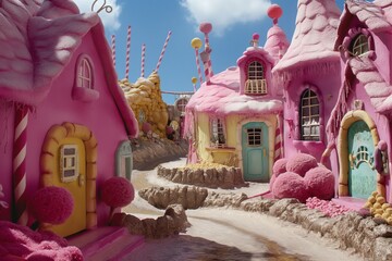 A mysterious and interesting fairy tale village, an imaginary embodiment.  generative ai