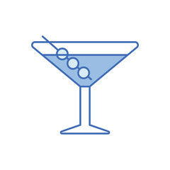 Blue Line Martini vector icon