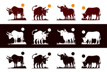 logo asset bull being eat and drink for digital and print