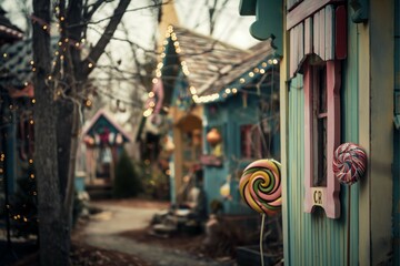 A mysterious and interesting fairy tale village, an imaginary embodiment.  generative ai