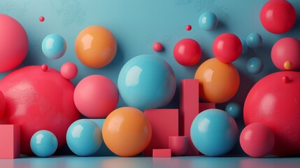 Fototapeta na wymiar Colorful Balls on Table