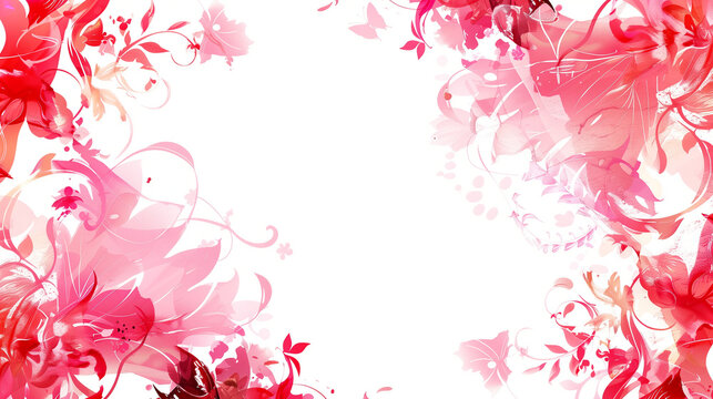 Abstract Pink Floral Swirls
