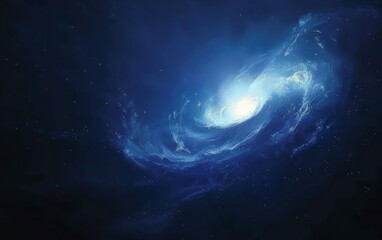 A spiral galaxy with a blue hue