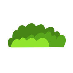Collection of cartoon bushes,green color.Set of isolated vector illustration design elements