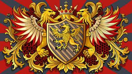 Fototapeta premium heraldry-side-patterns-with-white-background