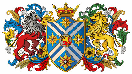 Fototapeta na wymiar heraldry-side-patterns-with-white-background