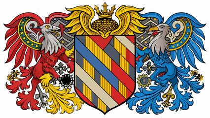 Obraz premium heraldry-side-patterns-with-white-background