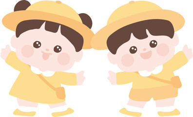 귀여운 유치원생 어린이 캐릭터