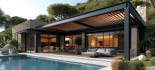 Minimalisme solaire : pergola et détente